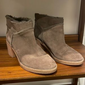 Ugg block heeled suede booties